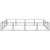 Dog Kennel Black 172.2 ft¬≤ Steel