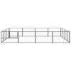 Dog Kennel Black 172.2 ft¬≤ Steel