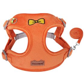 dog Harnesses and dog leash set; Pet Traction Rope Vest Pet Chest Strap Small and Medium Dog Strap Reflective Dog Walking Rope Wholesale (colour: orange, Specification (L * W): XL)