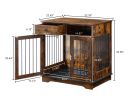 Dog crates;  indoor pet crate end tables;  decorative wooden kennels with removable trays.